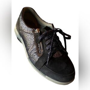 Cosyfeet Tango, Size 8, Extra Roomy Shoes, Navy Leather, Made For Wide Feet